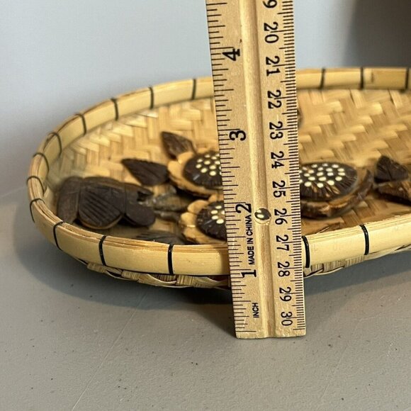 2 Vintage 70s Oval Wooden Wall Art Flowers Polynesian Tiki Boho Chic 10" - Picture 15 of 15